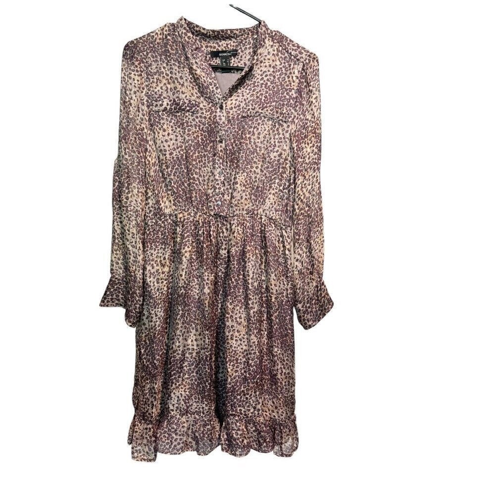 MNG Mango Suits Women's Animal Print Sheer Layered Dress - Picture 2 of 7